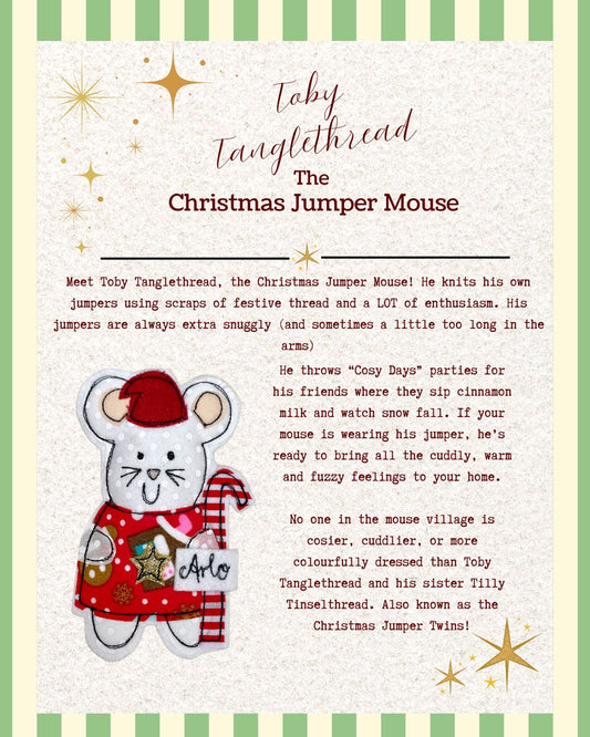 Christmas jumper mouse decoration handmade keepsake ornament