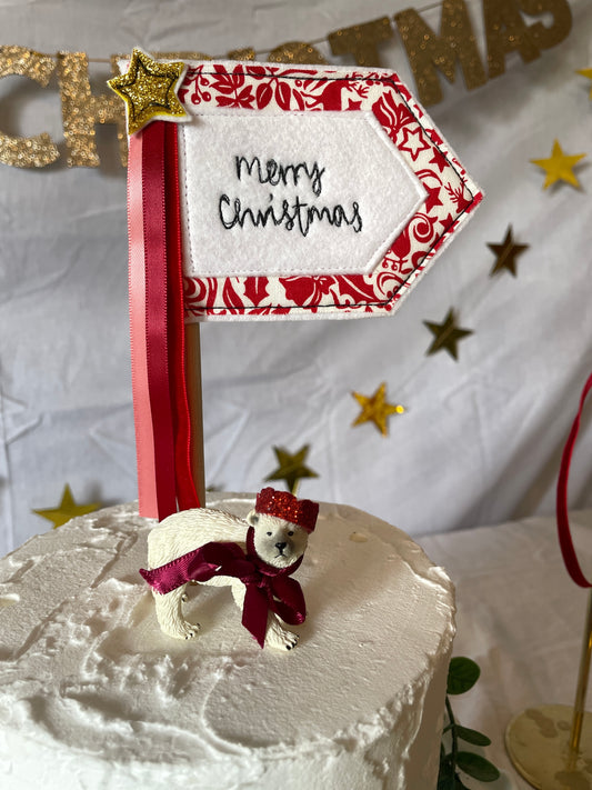 Christmas cake topper polar bears