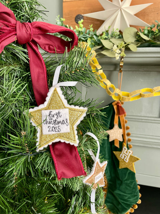 First Christmas in our new home glitter star