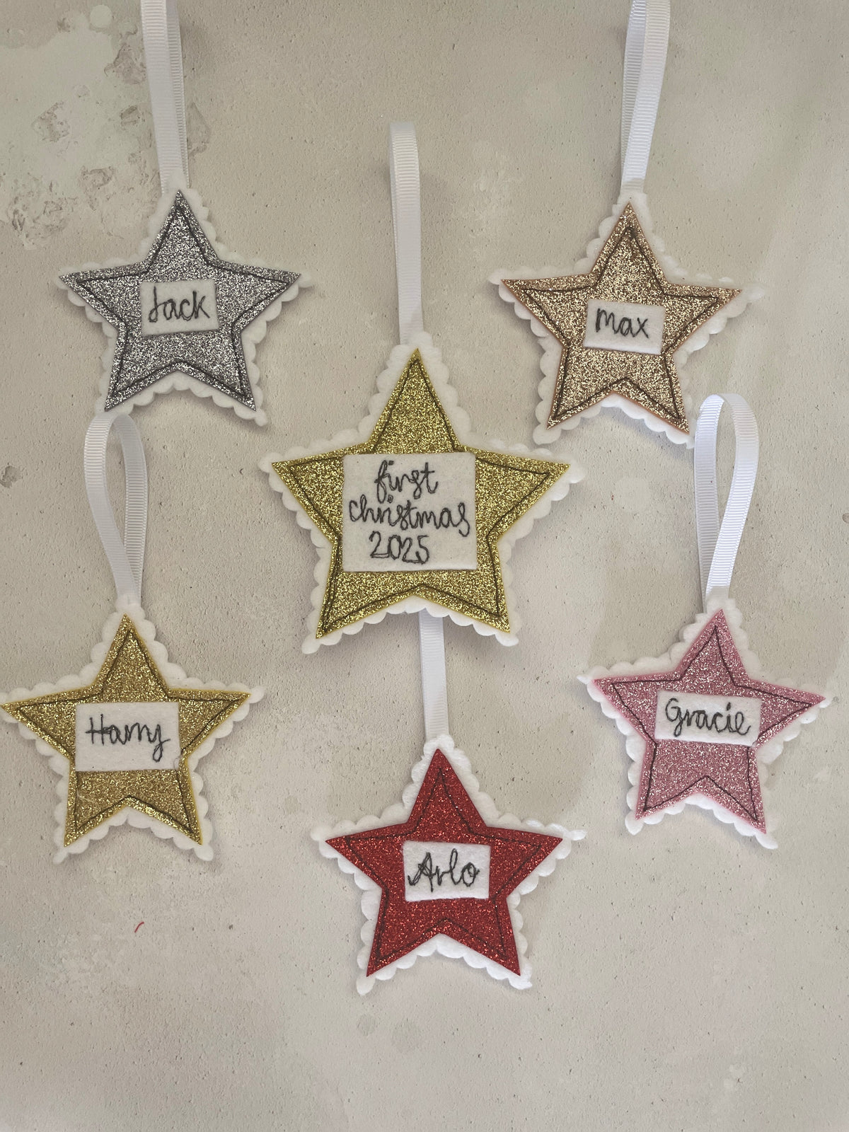 First Christmas in our new home glitter star
