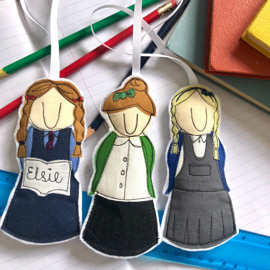 Back to school keepsake freehand embroidered hanging decoration