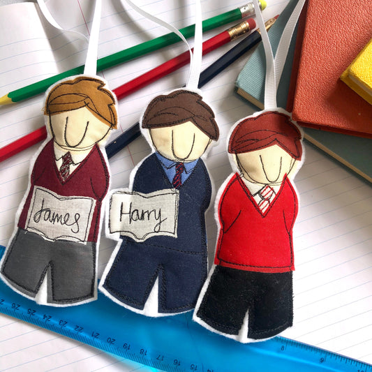 Back to school keepsake freehand embroidered hanging decoration