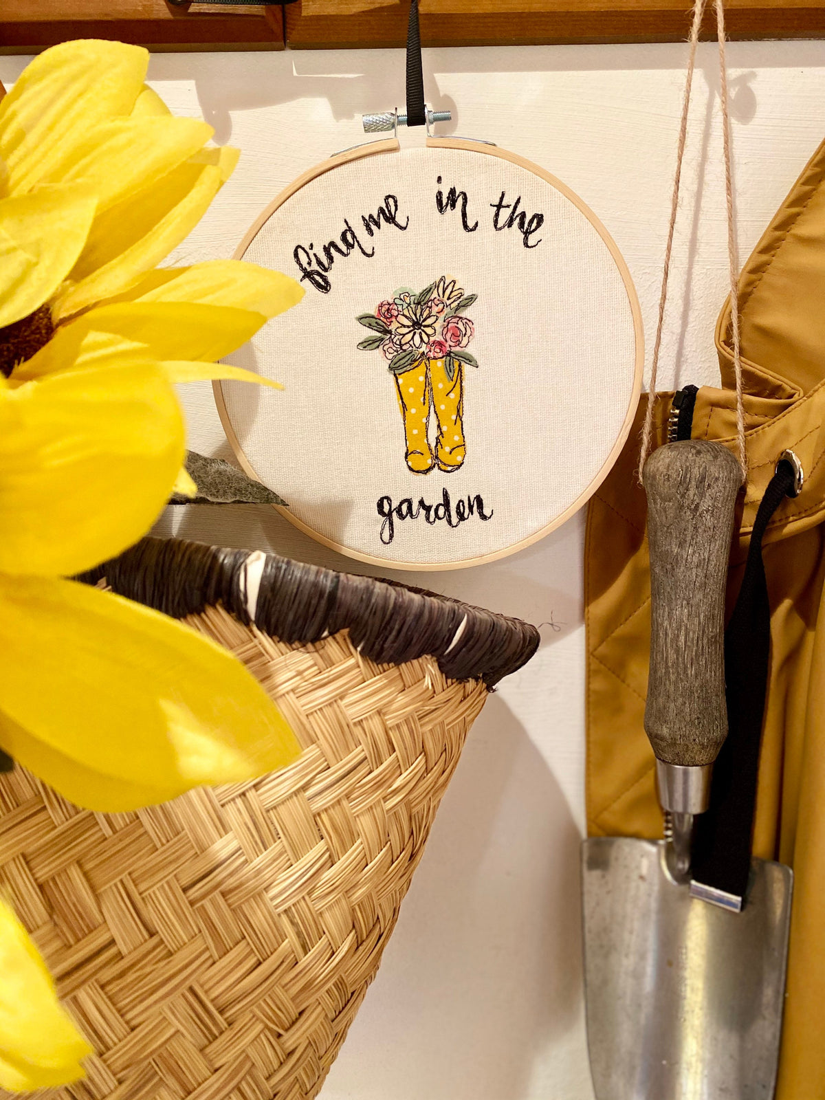 Yellow wellies garden hoop gardener gift garden lover