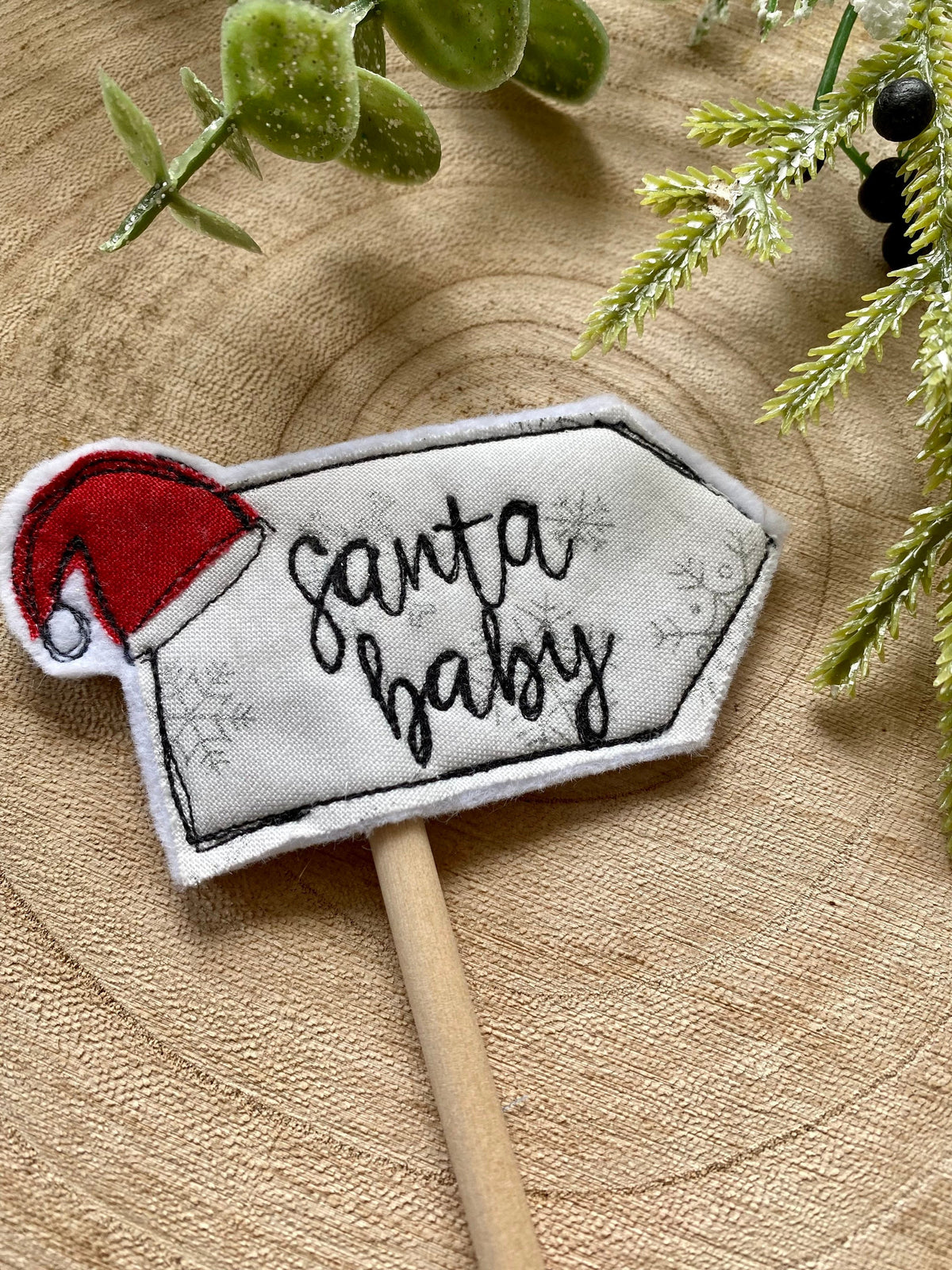 Santa baby flag cake topper christmas cake