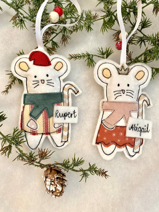 Christmas boy mouse personalised decoration cute christmas