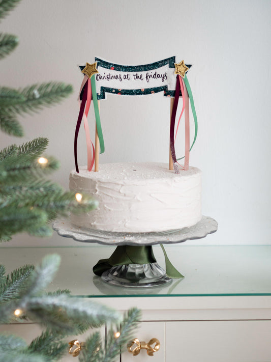 Personalised Christmas Cake Topper Banner