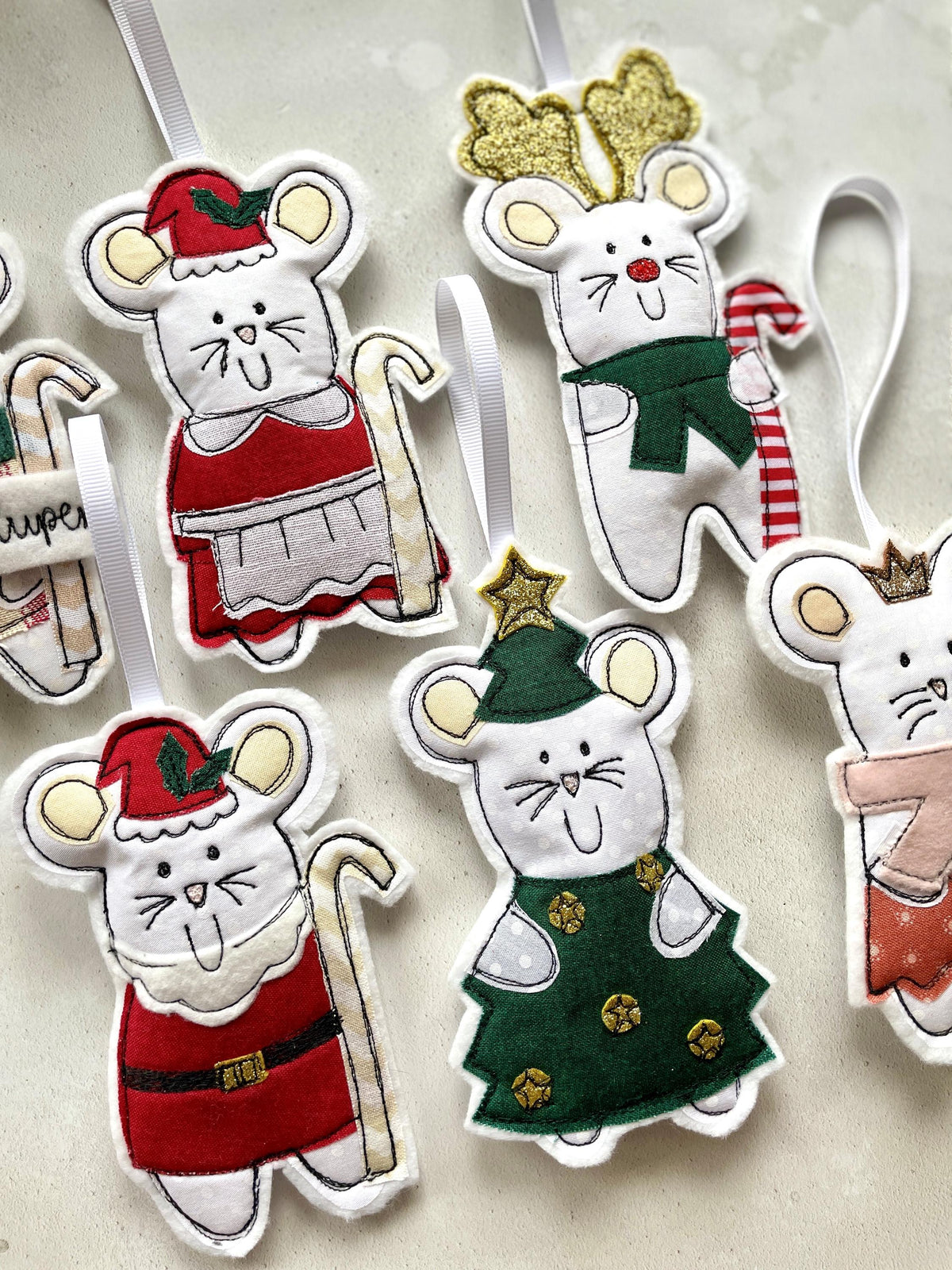 Christmas tree mouse personalised decoration