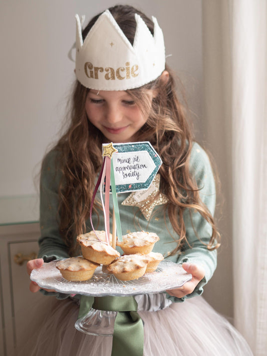 Mince Pie Appreciation Society cake topper flag decoration