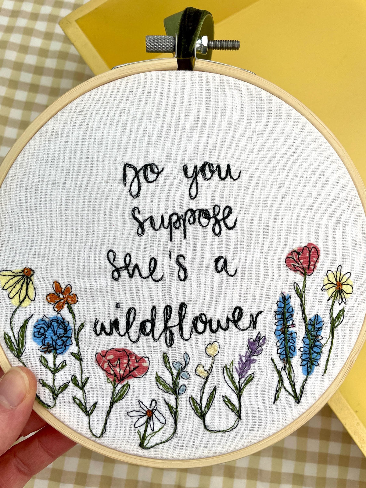 Do you suppose she’s a wildflower freehand embroidered decorative hoop