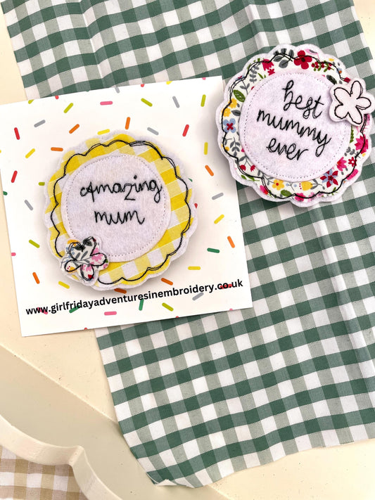 Personalised Mother’s Day badge