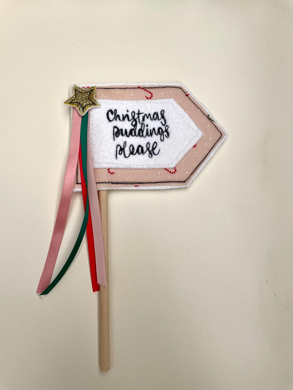 Christmas Puddings please cake topper flag decoration