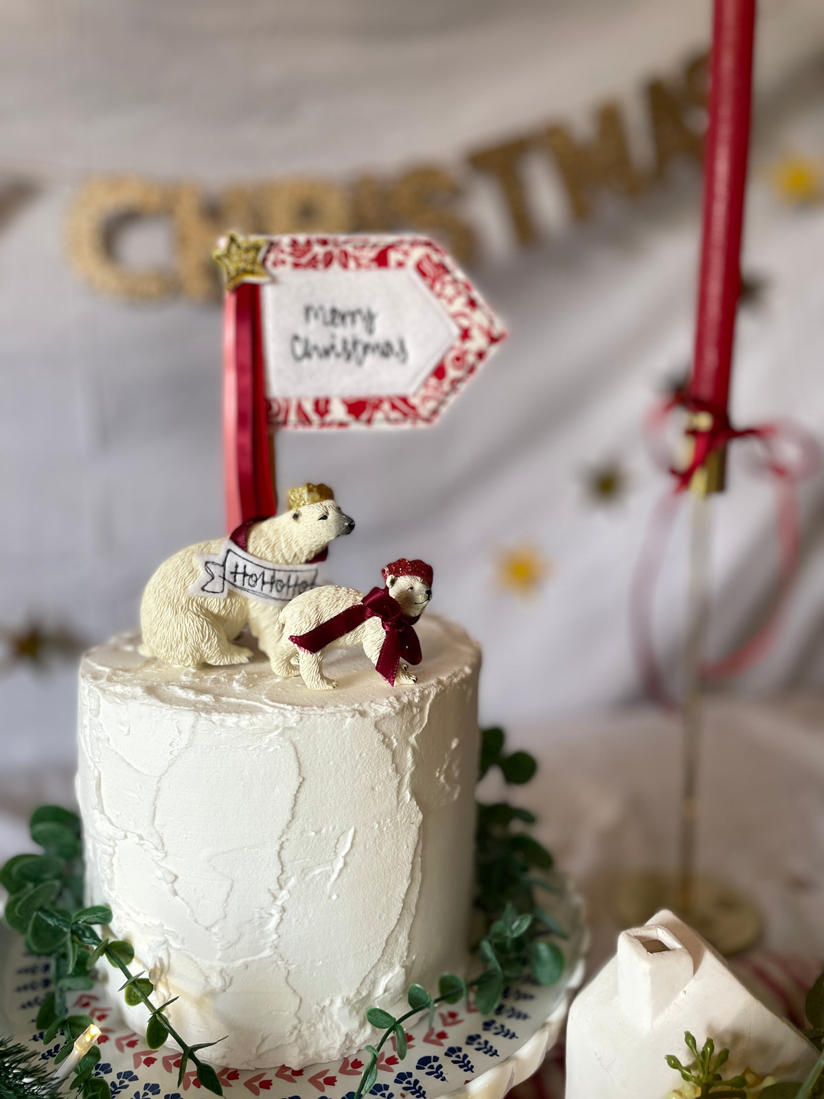 Christmas cake topper polar bears