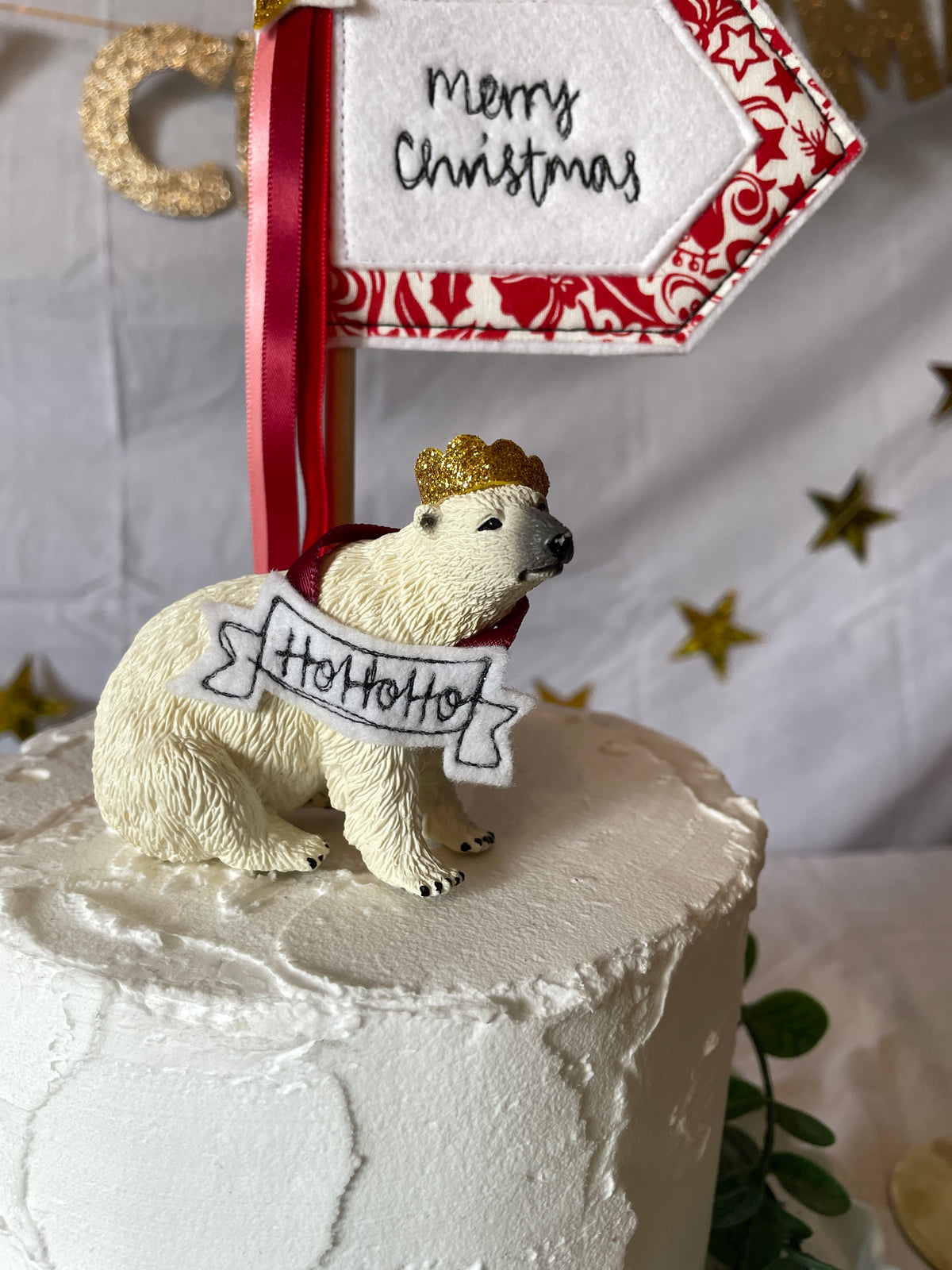 Christmas cake topper polar bears