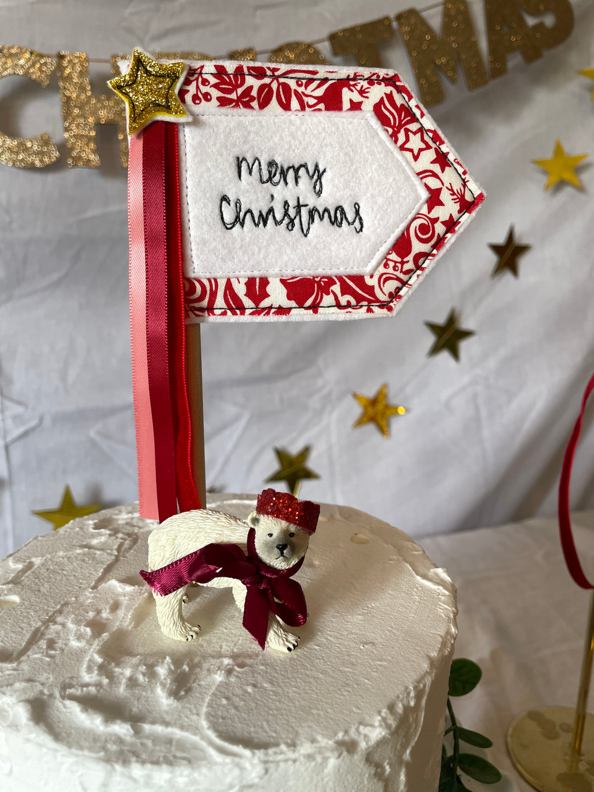 Christmas cake topper polar bears