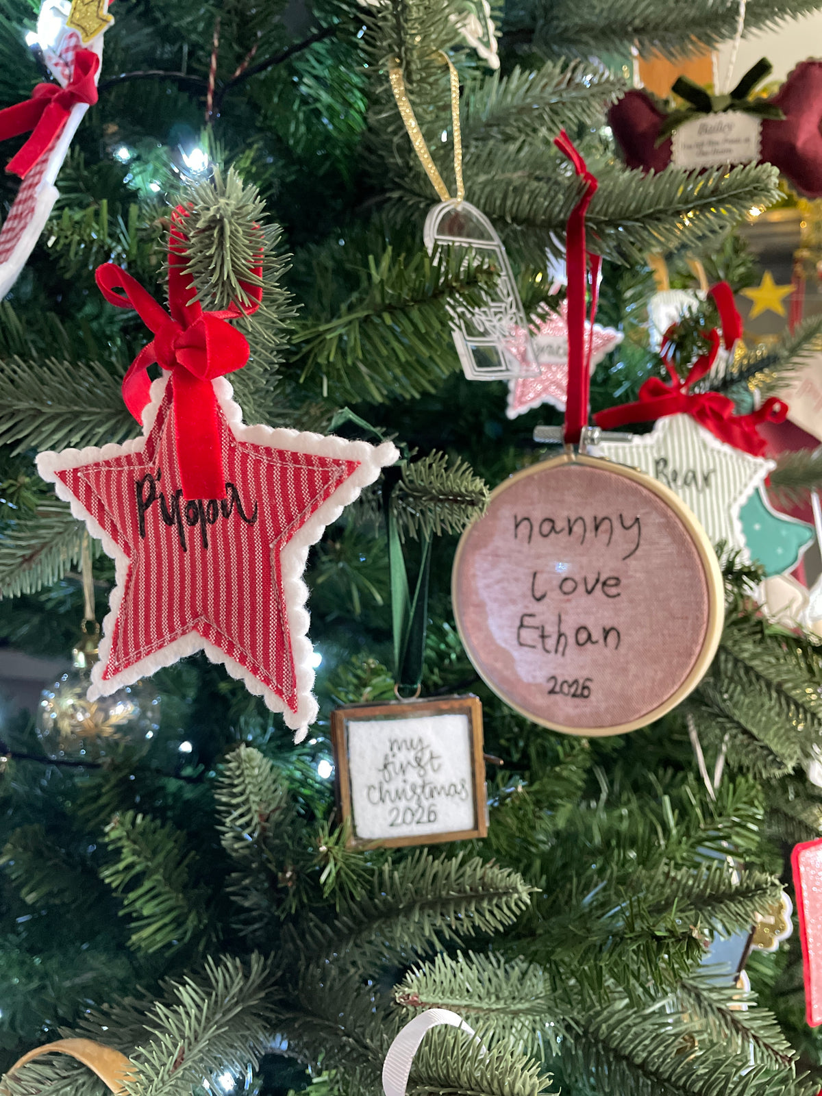 Mini brass personalised Christmas frame decoration