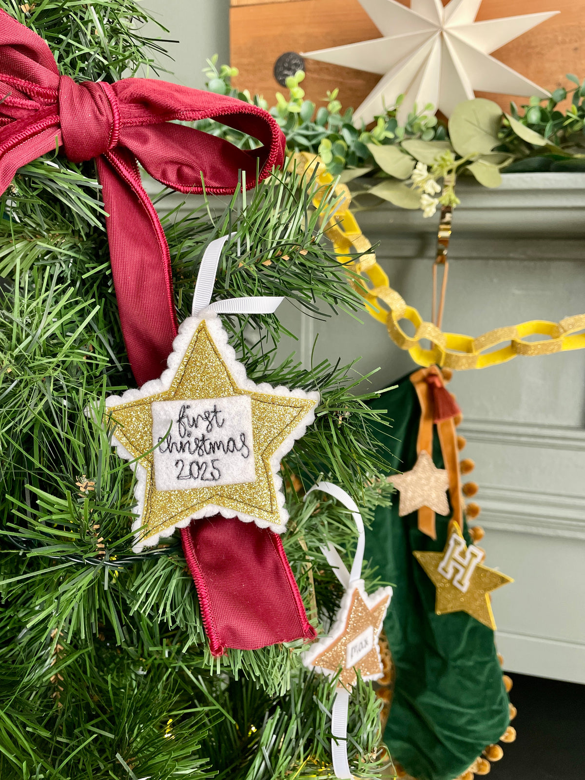 First Christmas in our new home glitter star