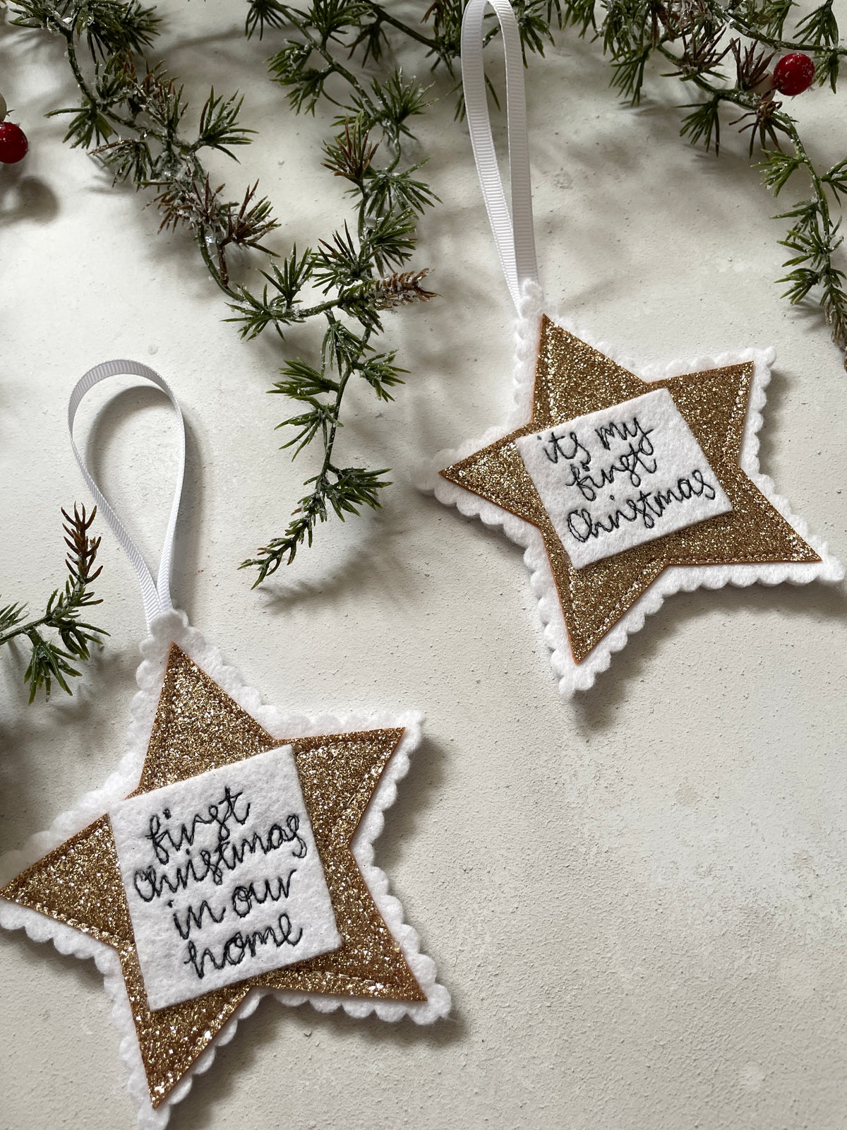 First Christmas in our new home glitter star