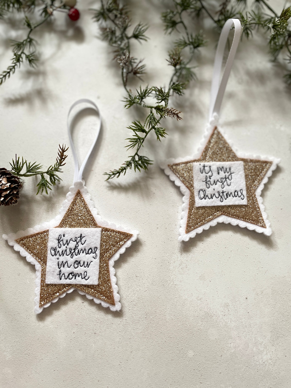 First Christmas in our new home glitter star