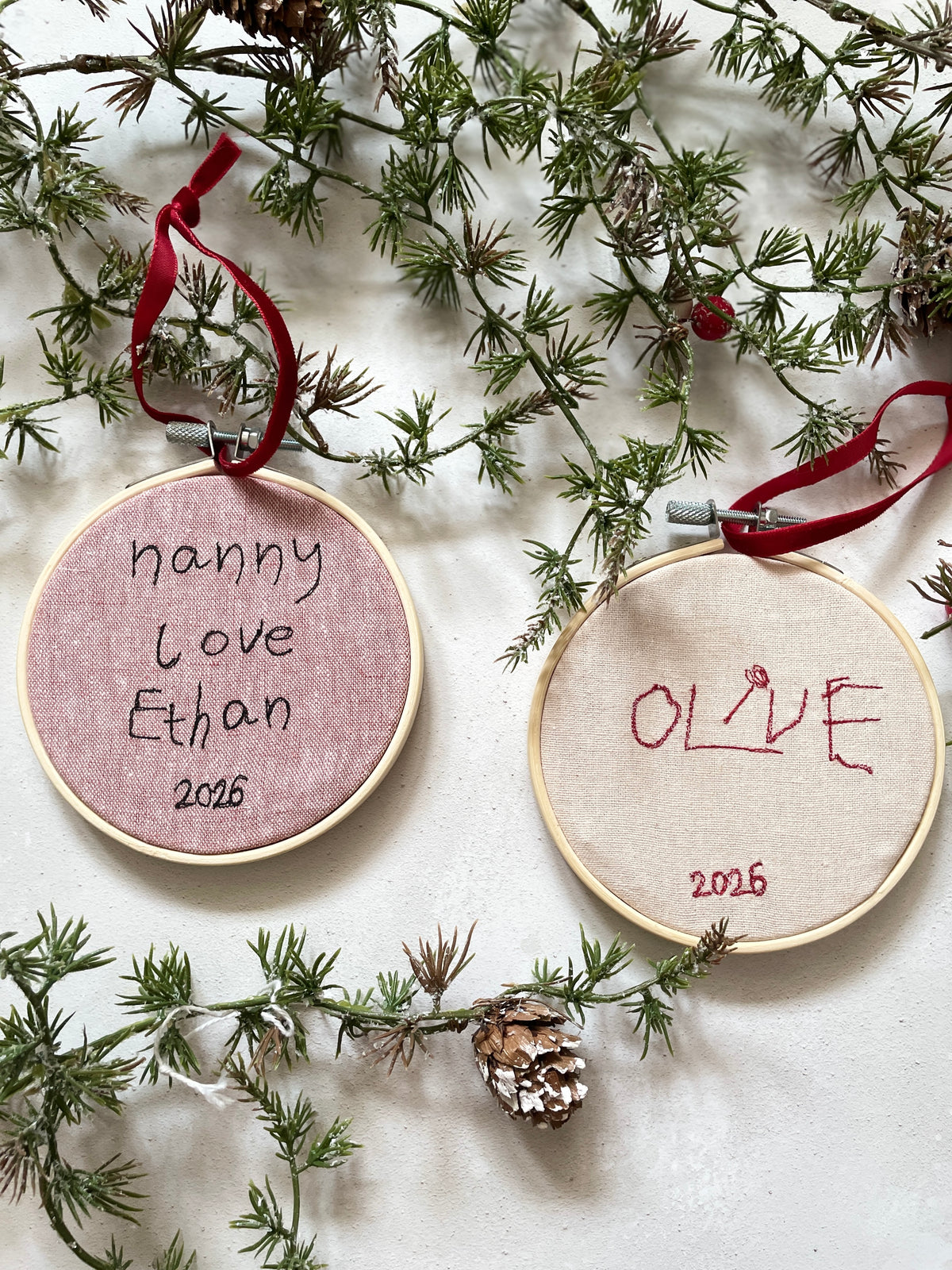 Personalised keepsake handwriting christmas decoration
