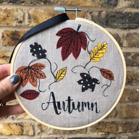 Embroidered autumn decorative hanging hoop