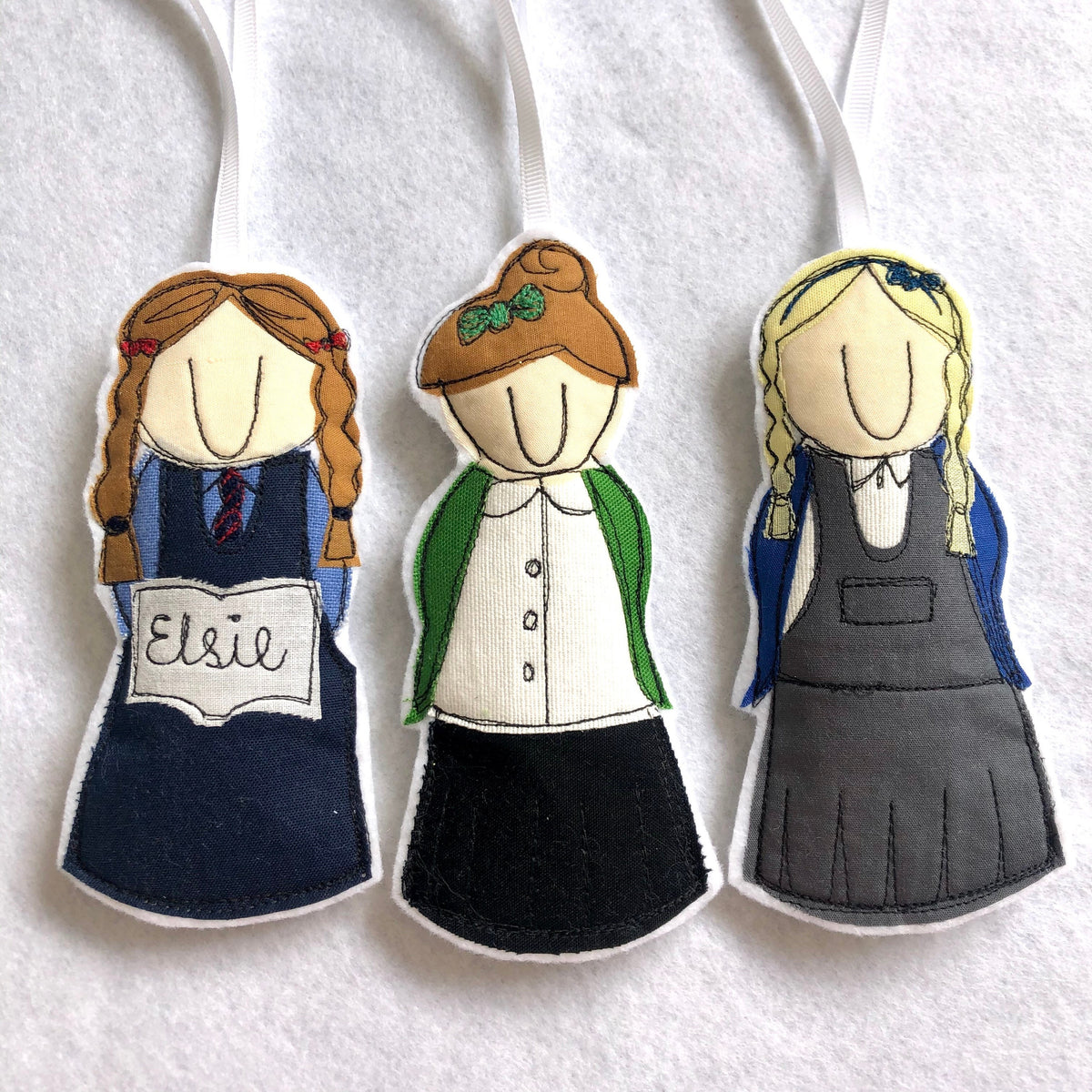 Back to school keepsake freehand embroidered hanging decoration