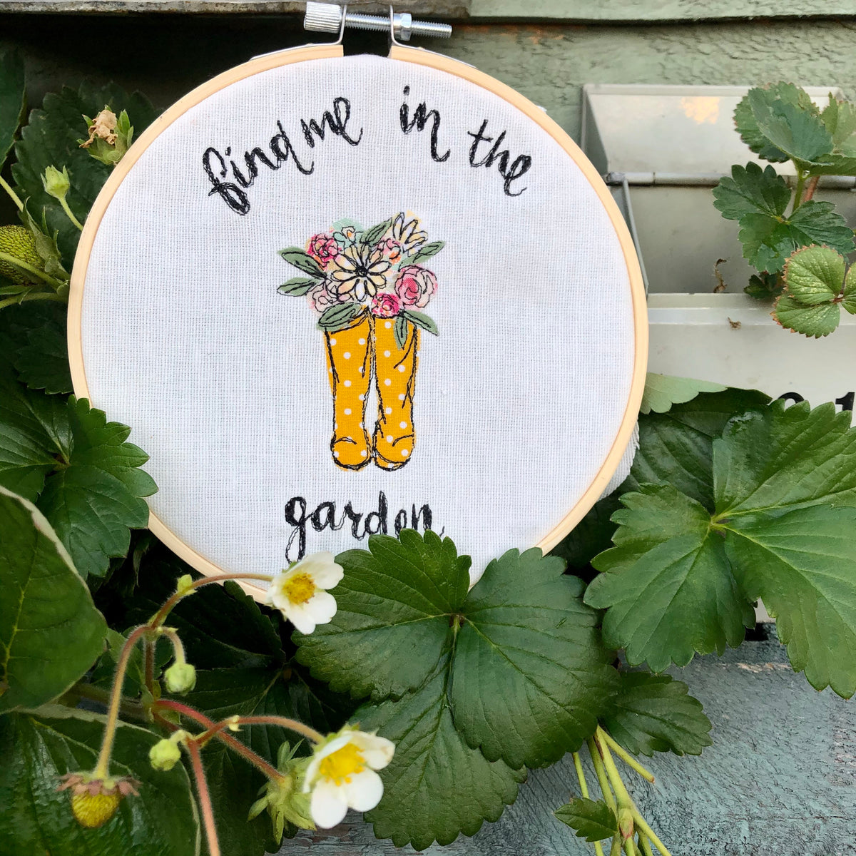 Yellow wellies garden hoop gardener gift garden lover
