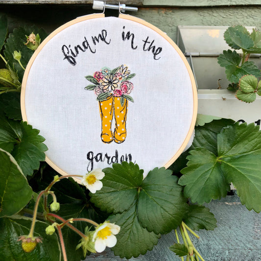 Yellow wellies garden hoop gardener gift garden lover