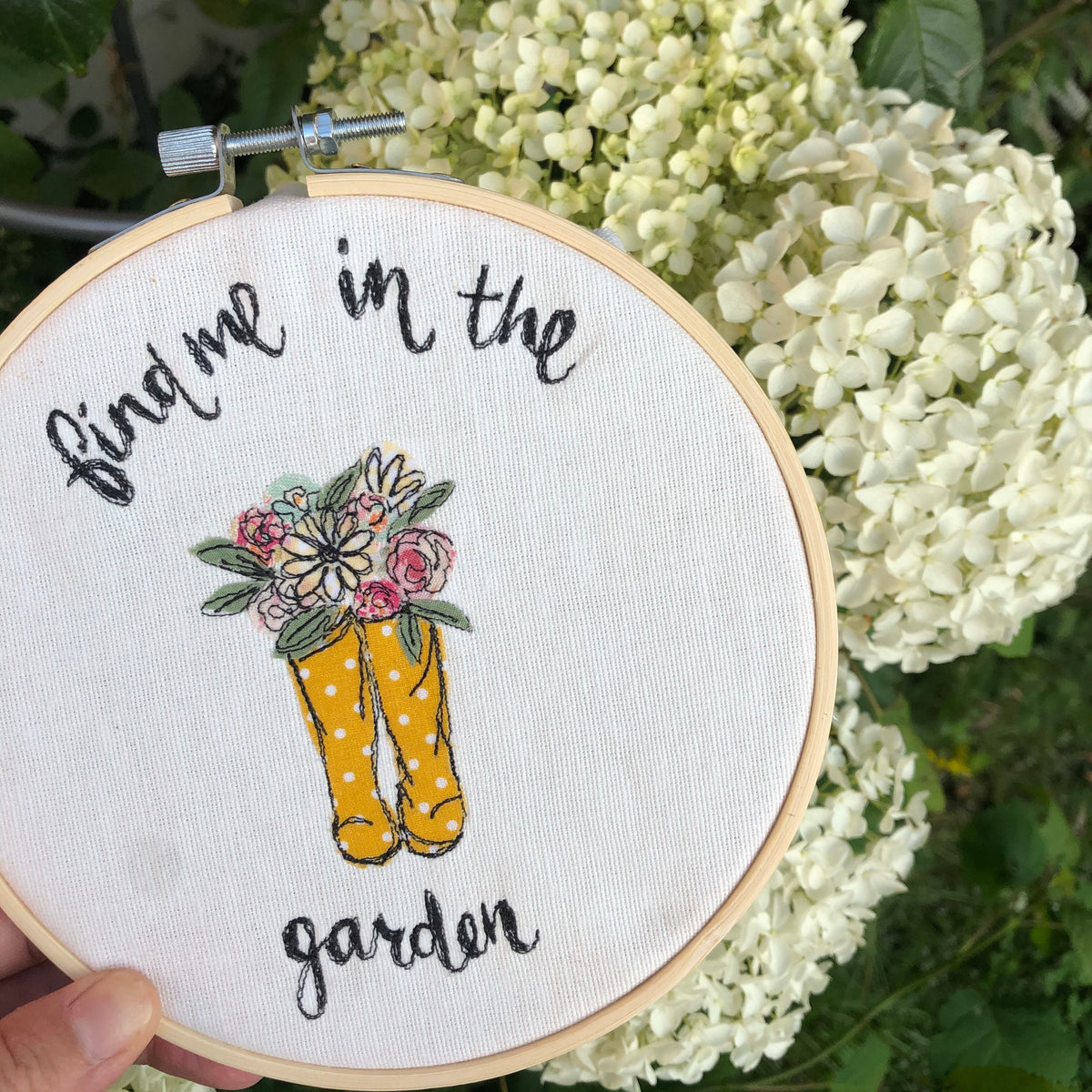 Yellow wellies garden hoop gardener gift garden lover