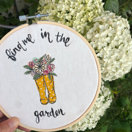 Yellow wellies garden hoop gardener gift garden lover