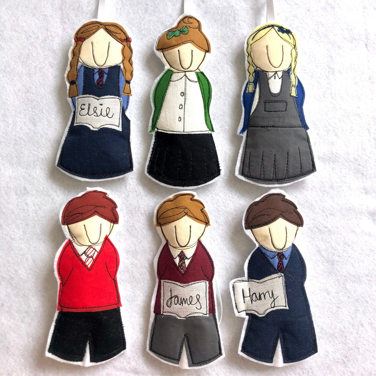 Back to school keepsake freehand embroidered hanging decoration