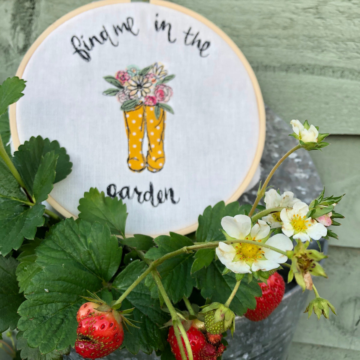 Yellow wellies garden hoop gardener gift garden lover