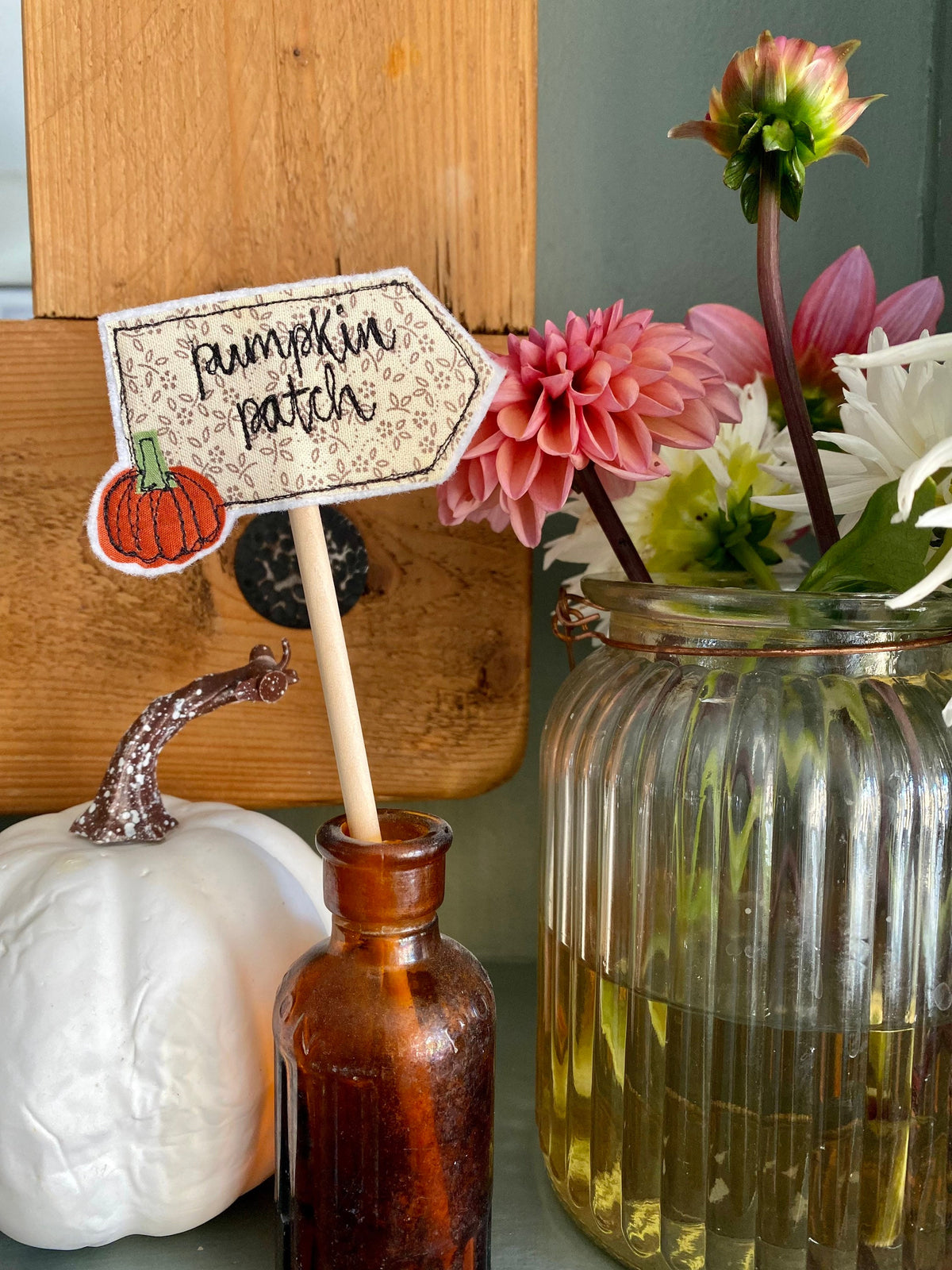 Pumpkin patch flag decorative flag cake toppers afternoon tea