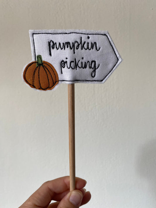 Pumpkin picking flag decorative flag cake toppers afternoon tea