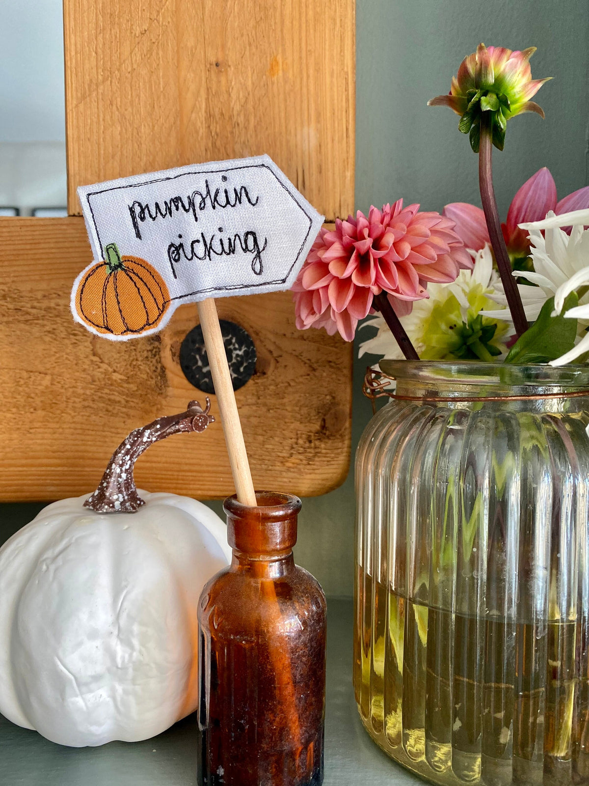 Pumpkin picking flag decorative flag cake toppers afternoon tea