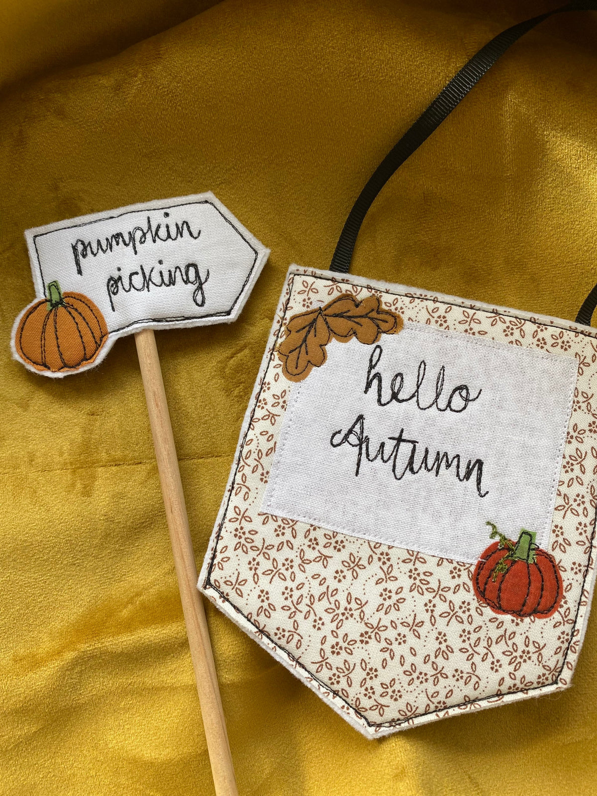 Pumpkin picking flag decorative flag cake toppers afternoon tea