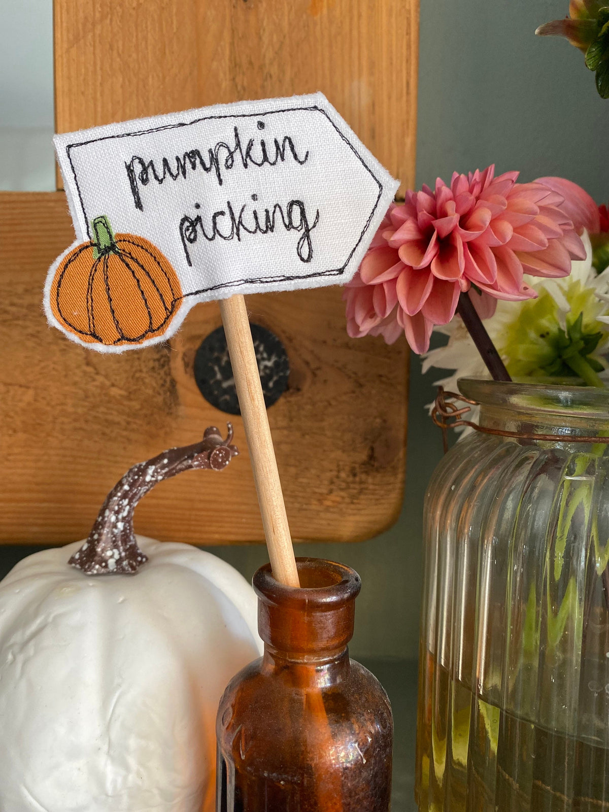 Pumpkin picking flag decorative flag cake toppers afternoon tea