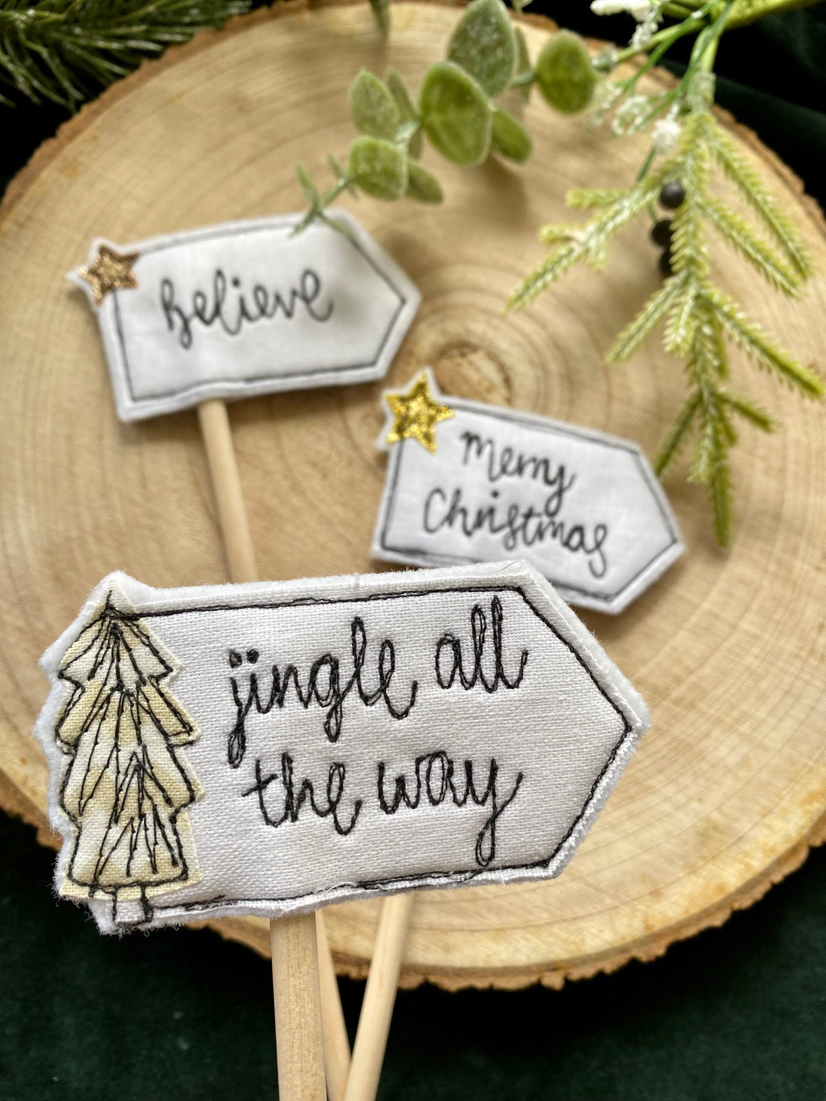 Merry Christmas cake topper flag christmas decoration flag
