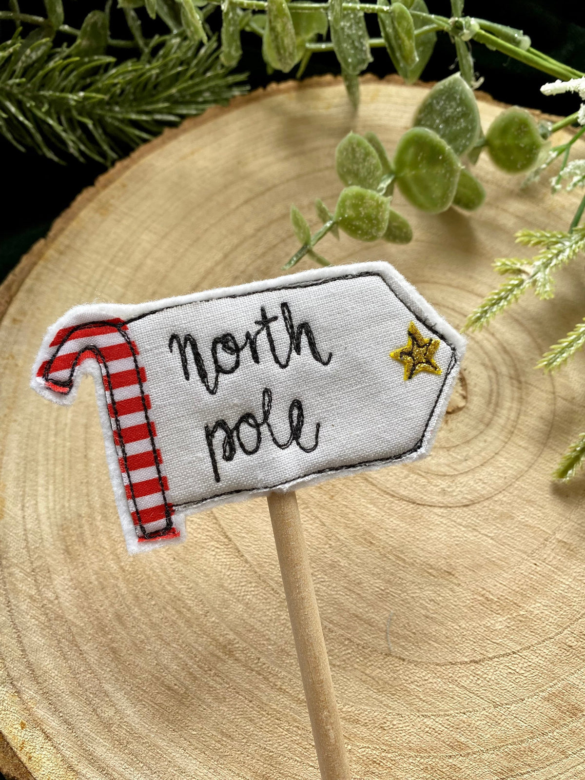 North Pole Christmas cake topper christmas flag