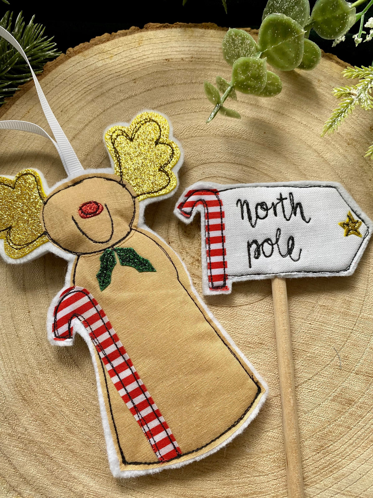 North Pole Christmas cake topper christmas flag