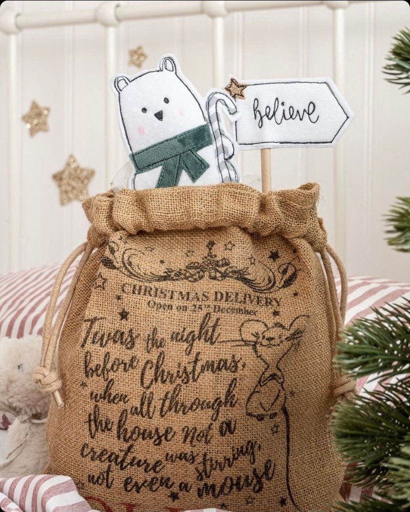 Believe christmas cake topper decorative christmas flag