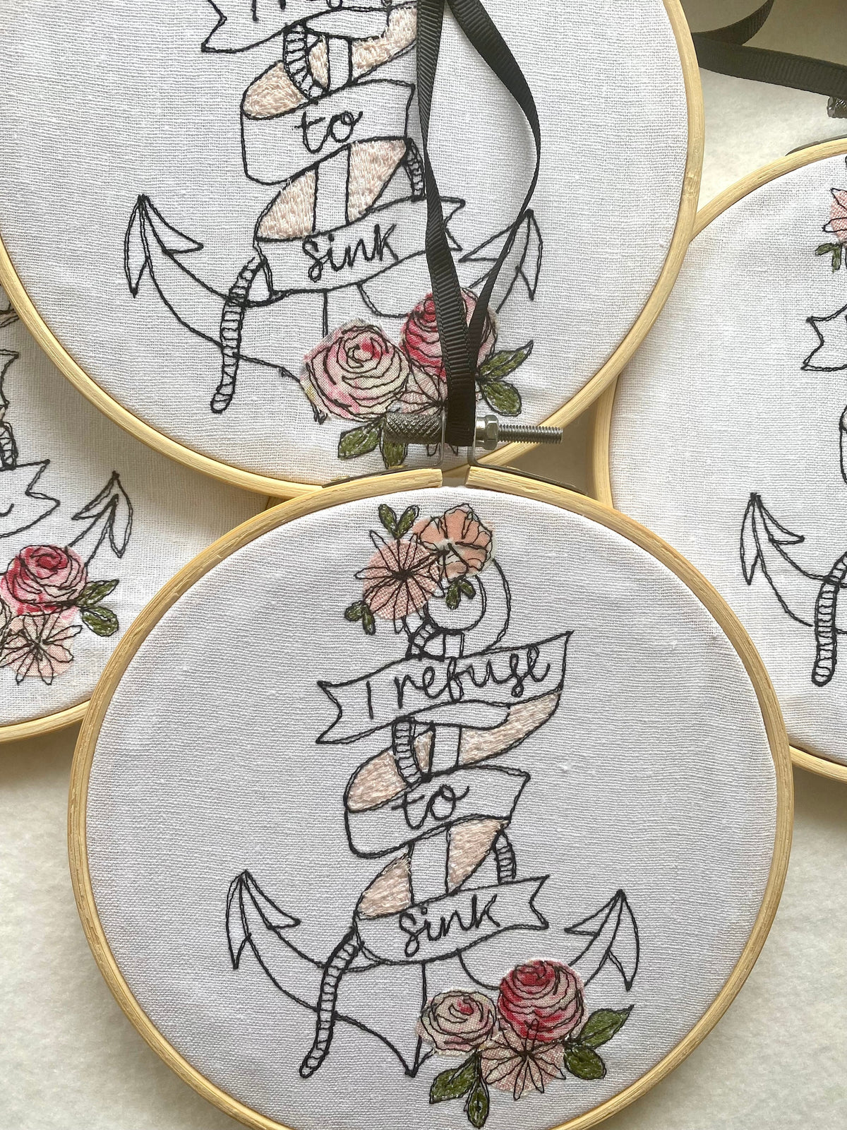 Refuse to sink embroidered hanging hoop