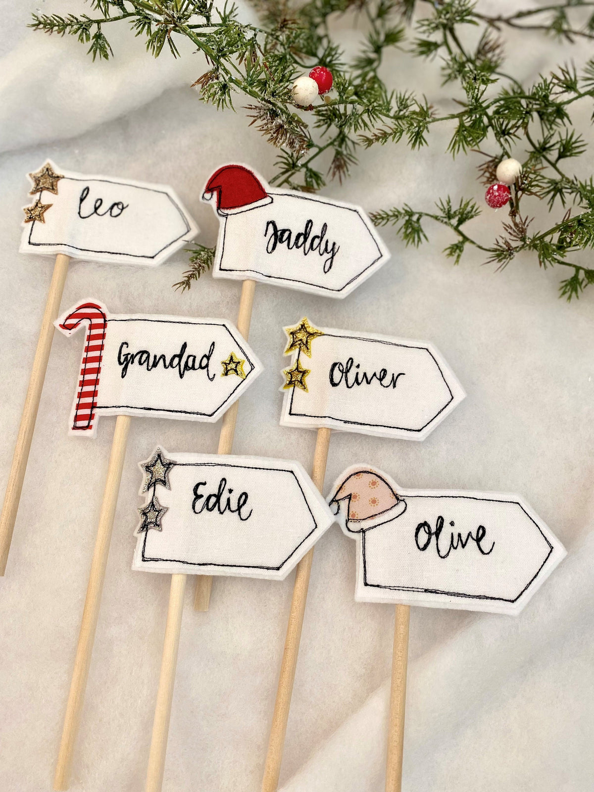 Personalised cake topper flag christmas decoration flag