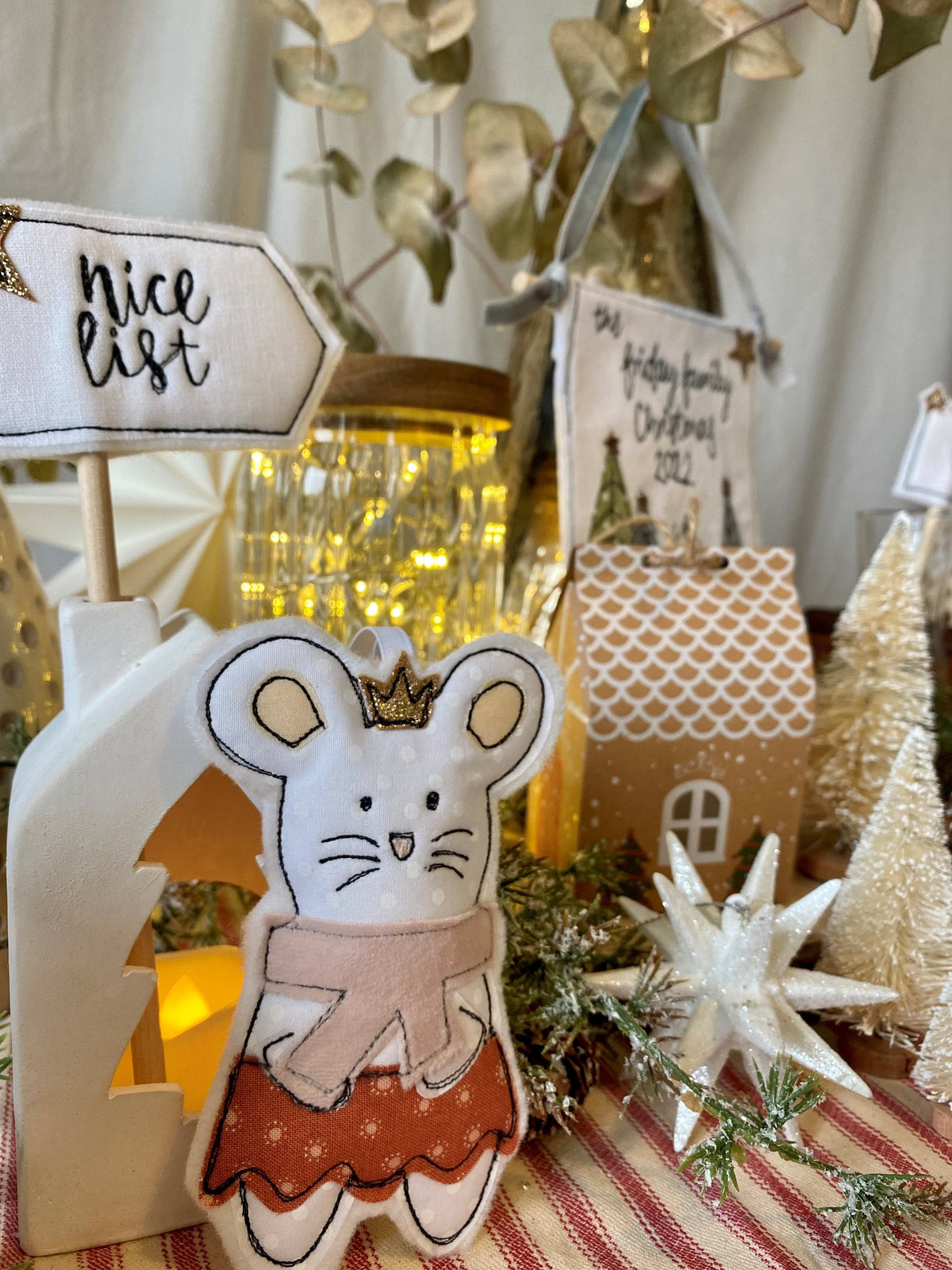 Christmas mouse personalised decoration cute christmas