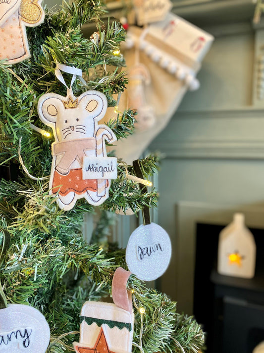 Christmas mouse personalised decoration cute christmas