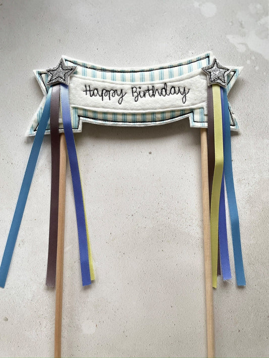 Liberty Happy Birthday Flag cake banner decoration