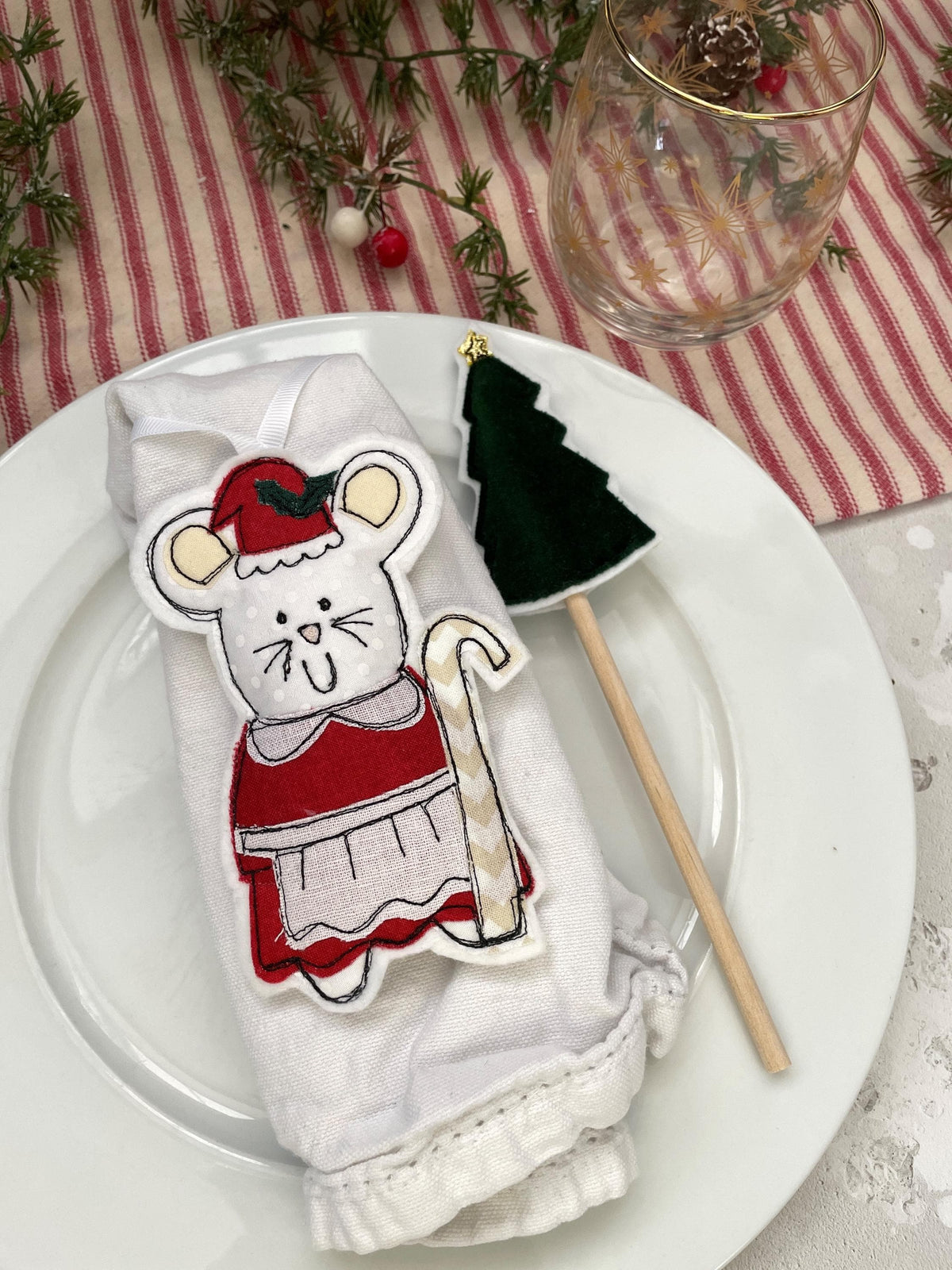 Mrs Christmas mouse personalised decoration