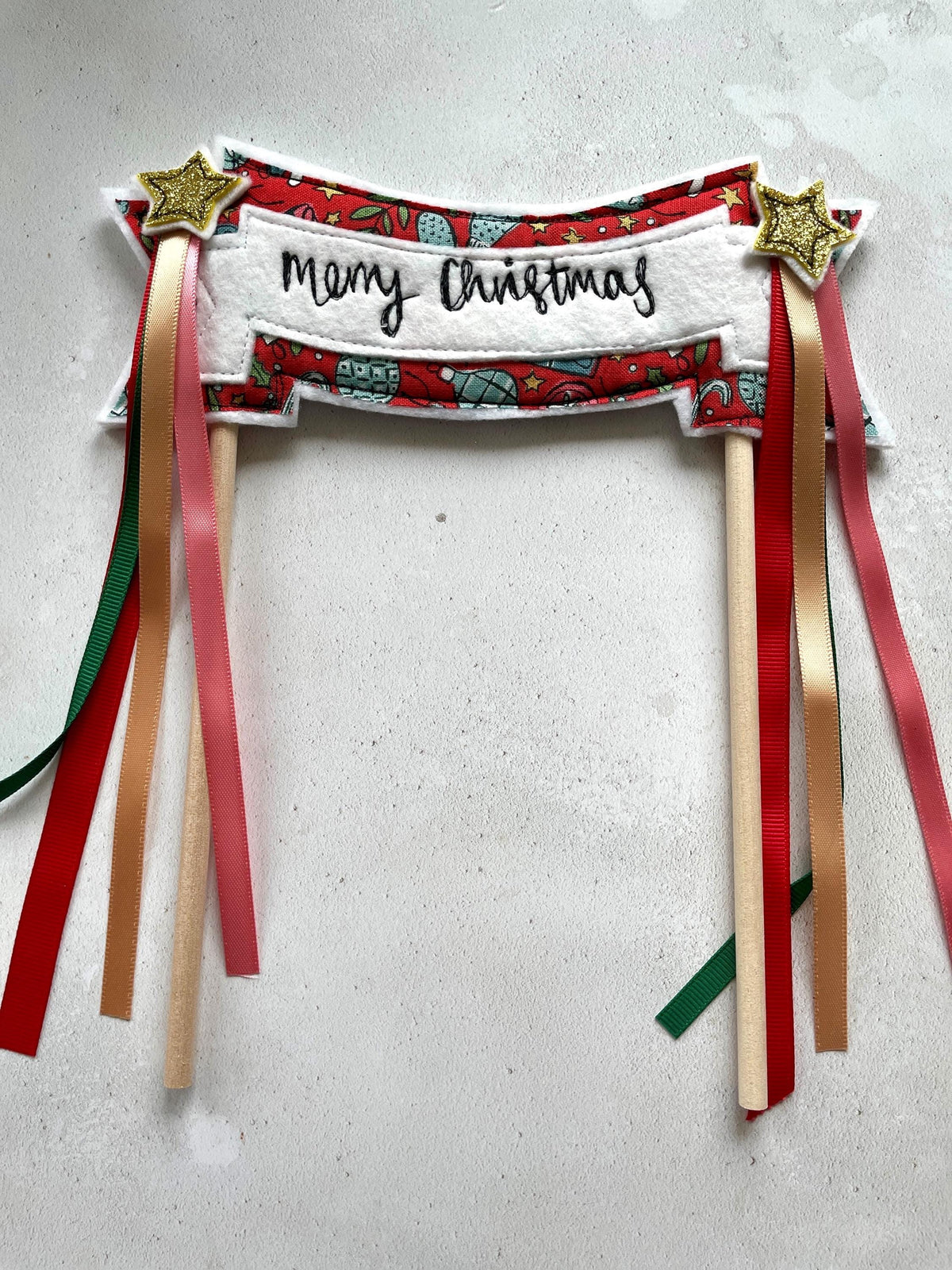 Personalised Christmas Cake Topper Banner