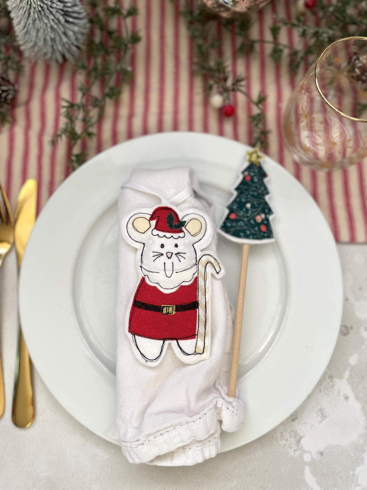 Father Christmas mouse personalised decoration