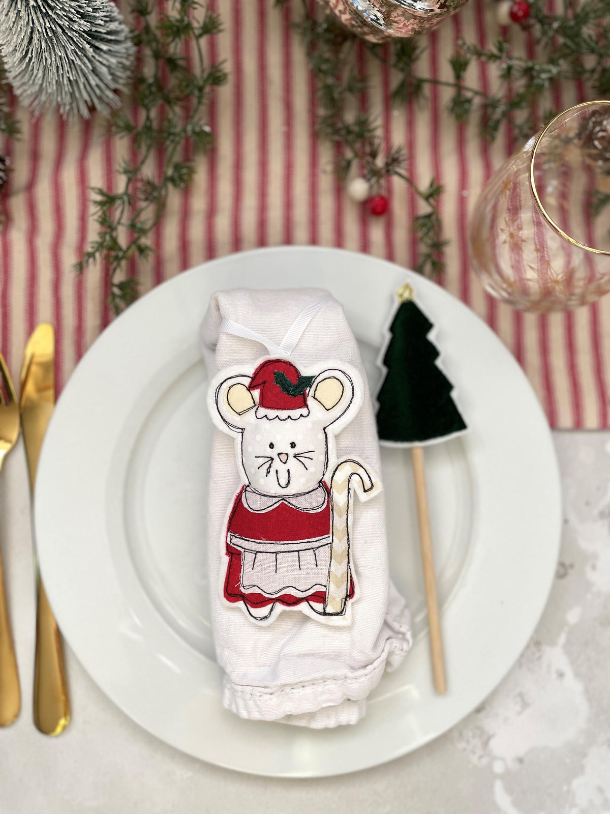 Mrs Christmas mouse personalised decoration