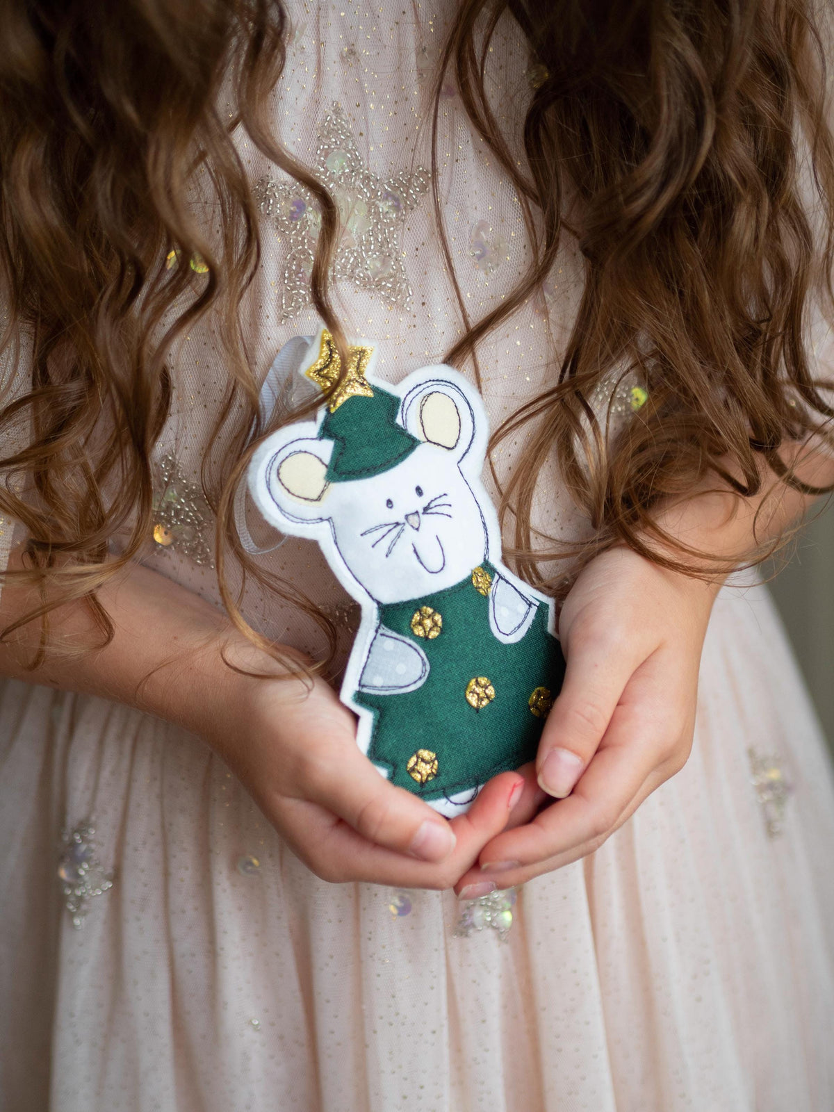 Christmas tree mouse personalised decoration